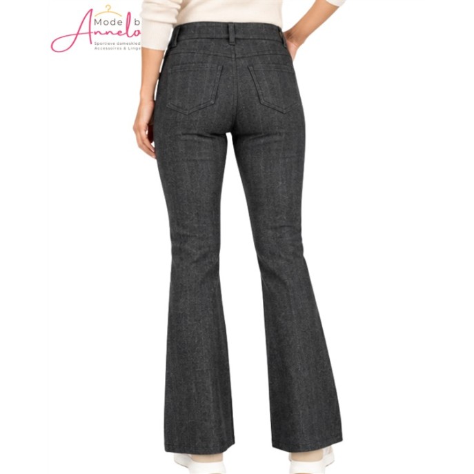 Leona Broek Lucia 1605 Flared Zwart grijs printje